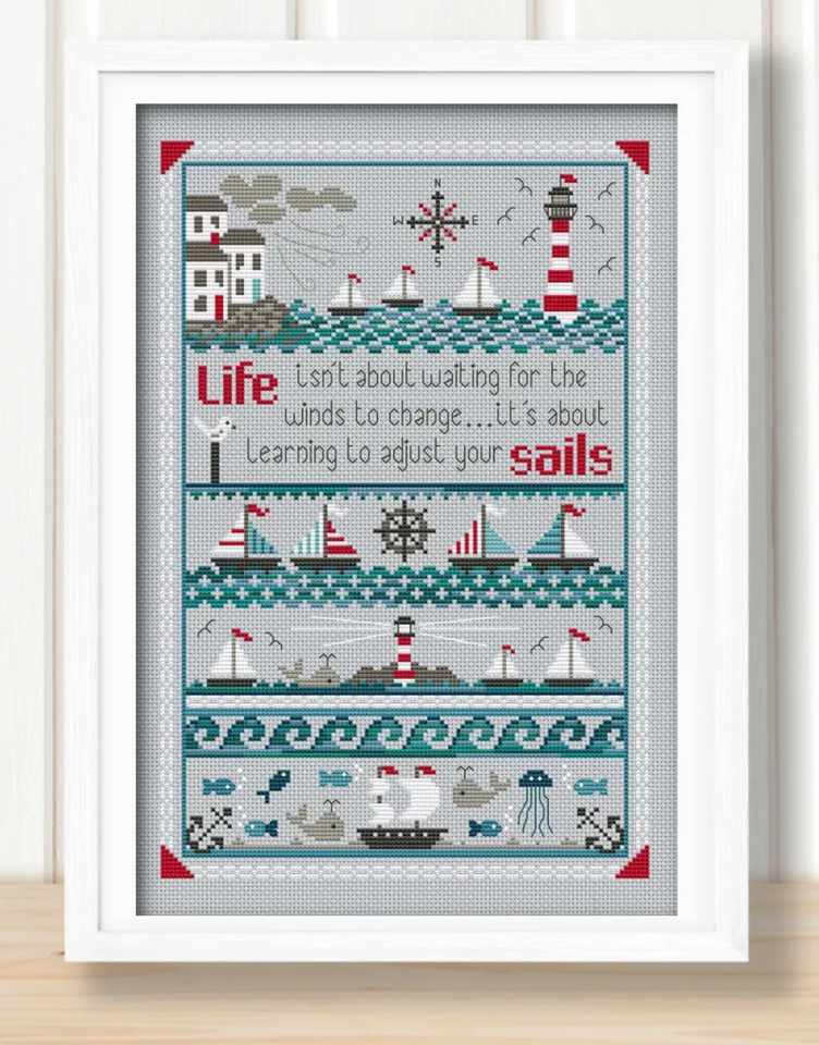 Adjust Your Sails Cross Stitch Kit, Little Dove Designs