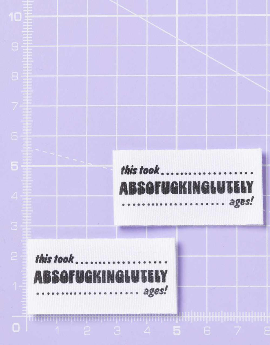 Absofuckinglutely Ages, Woven Sewing Labels - Pack of 6