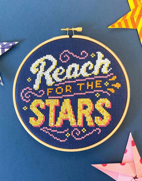 Reach for the Stars Modern Cross Stitch Kit, Love Poppet