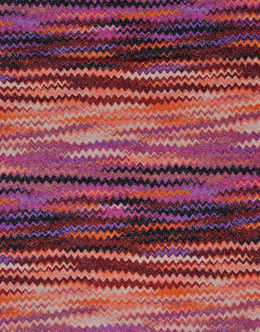 Purple Lurex Zig Zag Knit Fabric