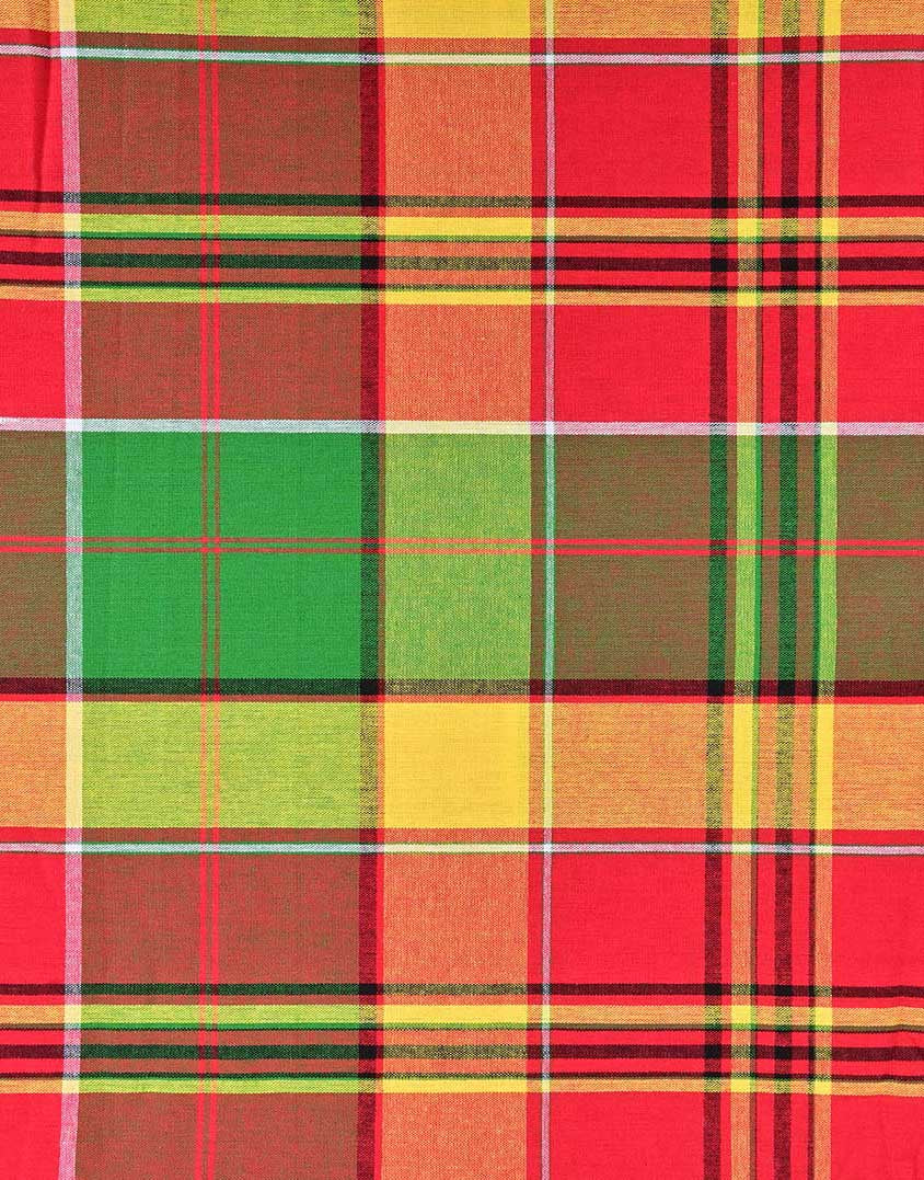 Red Check Madras Cotton Fabric