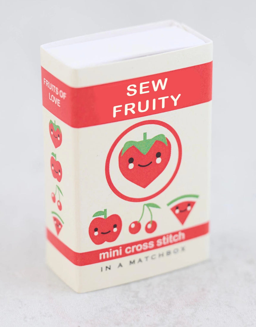 Sew Fruity Mini Hoop Cross Stitch Kit in a Matchbox