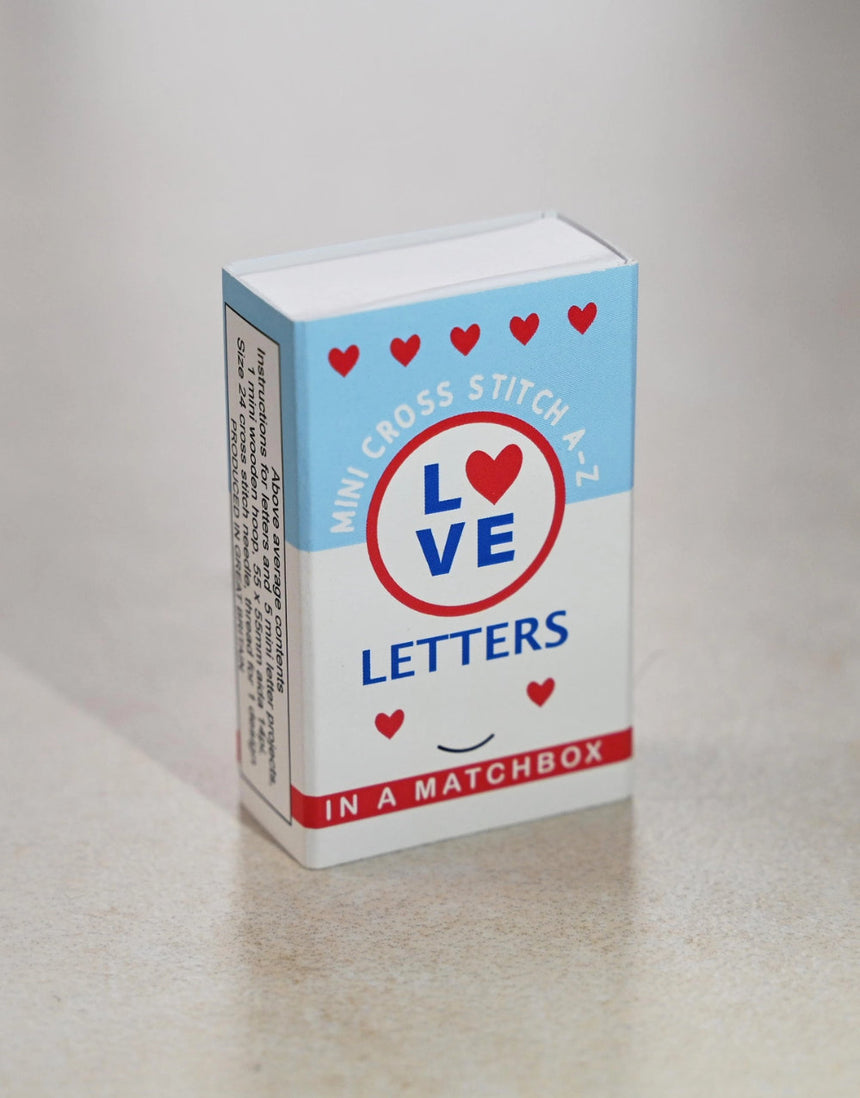 Love Letters Mini Hoop Cross Stitch in a Matchbox