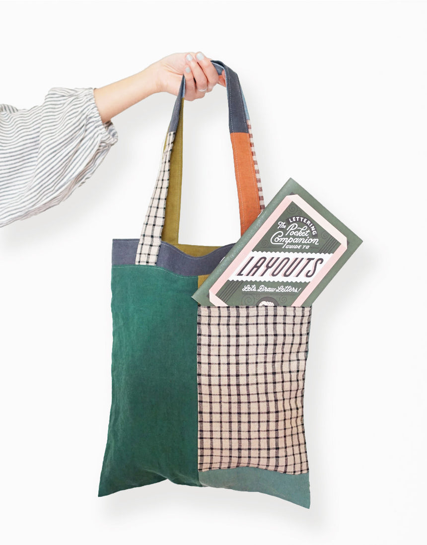 Stash Pocket Tote PDF Sewing Pattern, Matchy Matchy Sewing Club