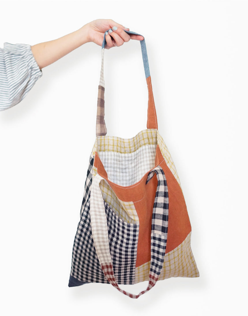 Stash Pocket Tote PDF Sewing Pattern, Matchy Matchy Sewing Club