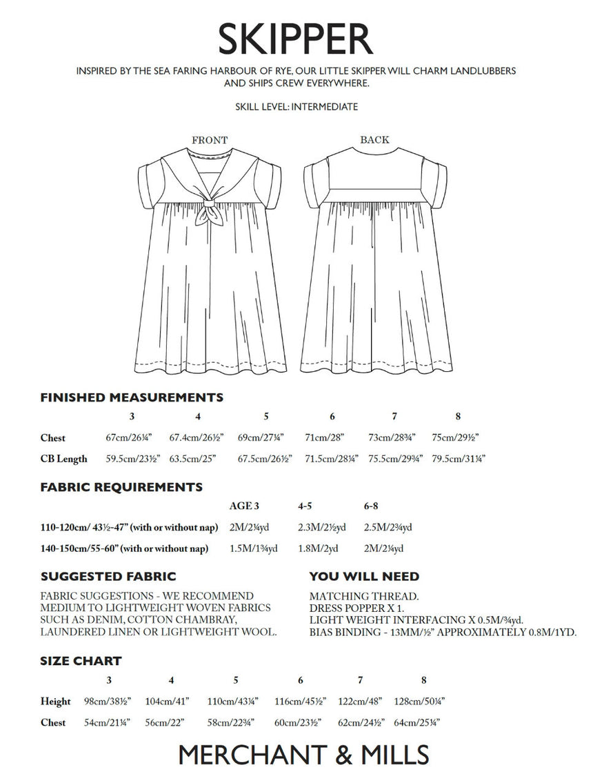 The Skipper Girl's Dress, Merchant & Mills Sewing Pattern