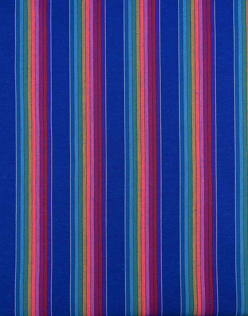 Cobalt Blue Mexican Striped Fabric