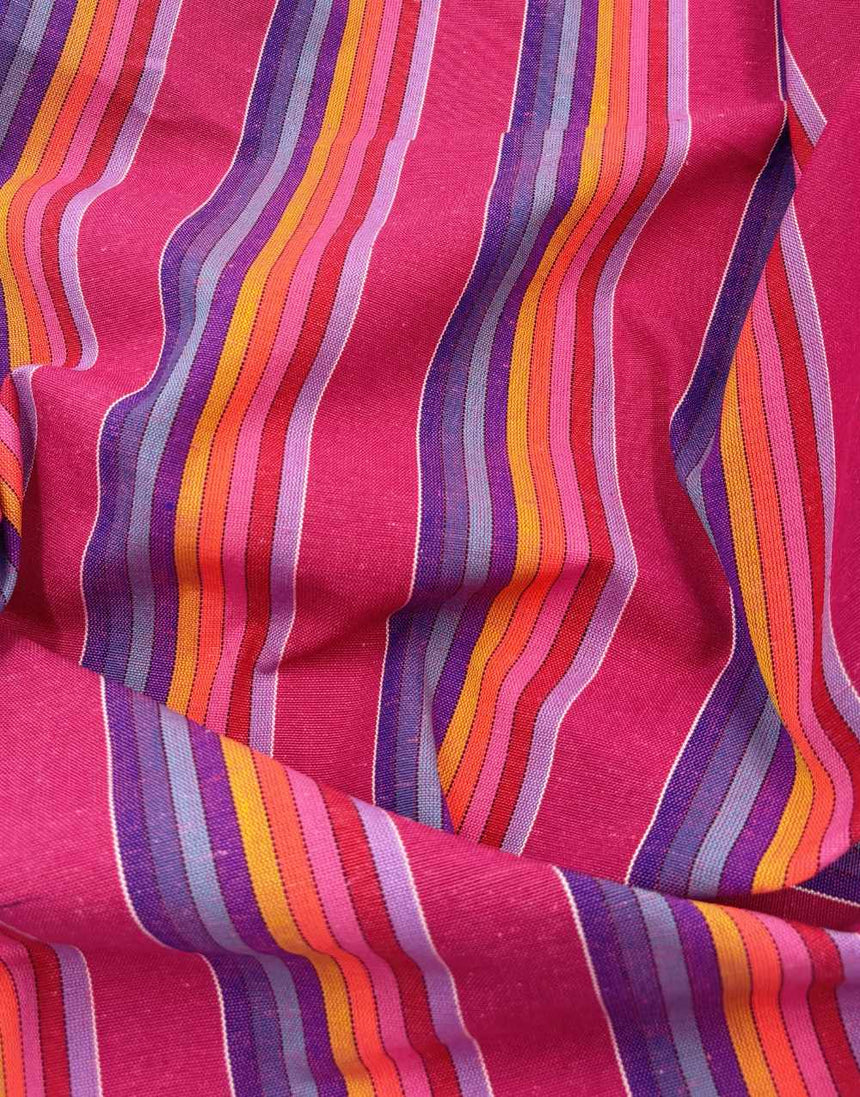 Fuchsia Rainbow Mexican Striped Fabric