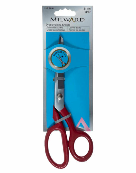 Milward Scissors Red Stainless Steel Dressmaking Shears 21cm 5029784912526 5029784912526