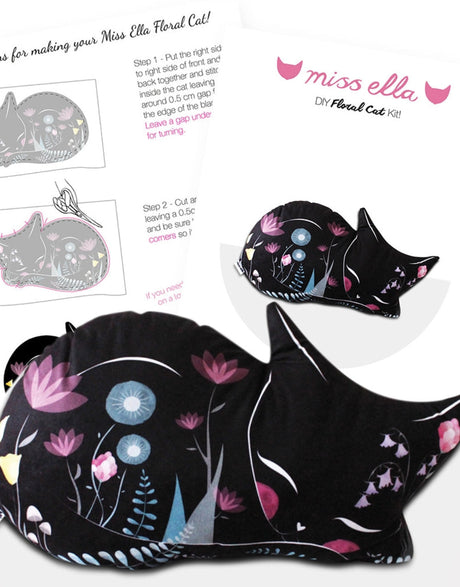 Cat Cushion Sewing Kit, Miss Ella