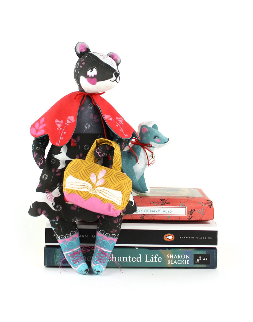 Bibli the Badger Librarian & Singing Stoat Dolly Sewing Kit, Miss Ella