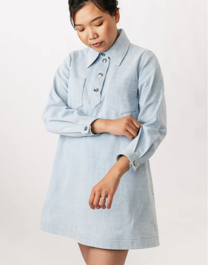 Loviisa Denim Dress Sewing Pattern, Named Clothing