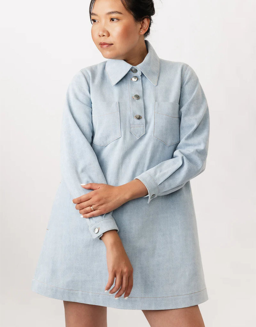 Loviisa Denim Dress Sewing Pattern, Named Clothing