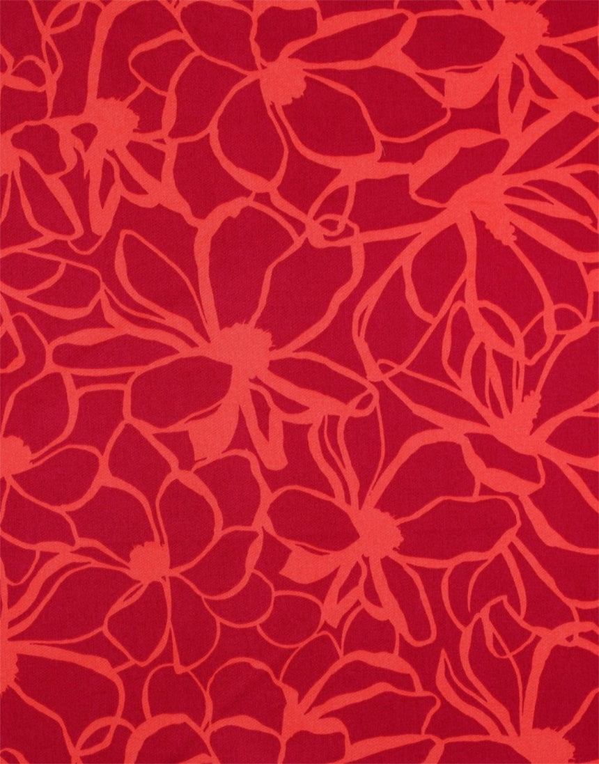 Magenta Magnolia Cotton Sateen Fabric, Nerida Hansen