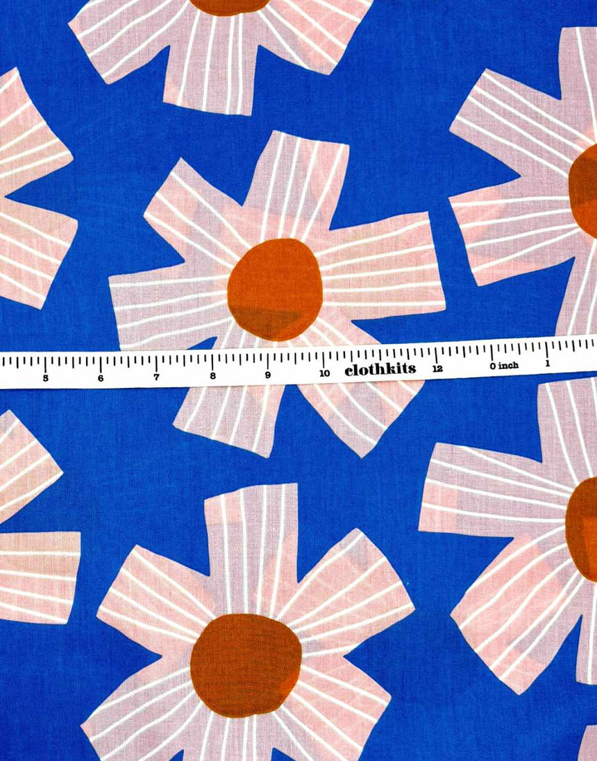 Blue Sunny Days Cotton Voile Fabric, Nerida Hansen