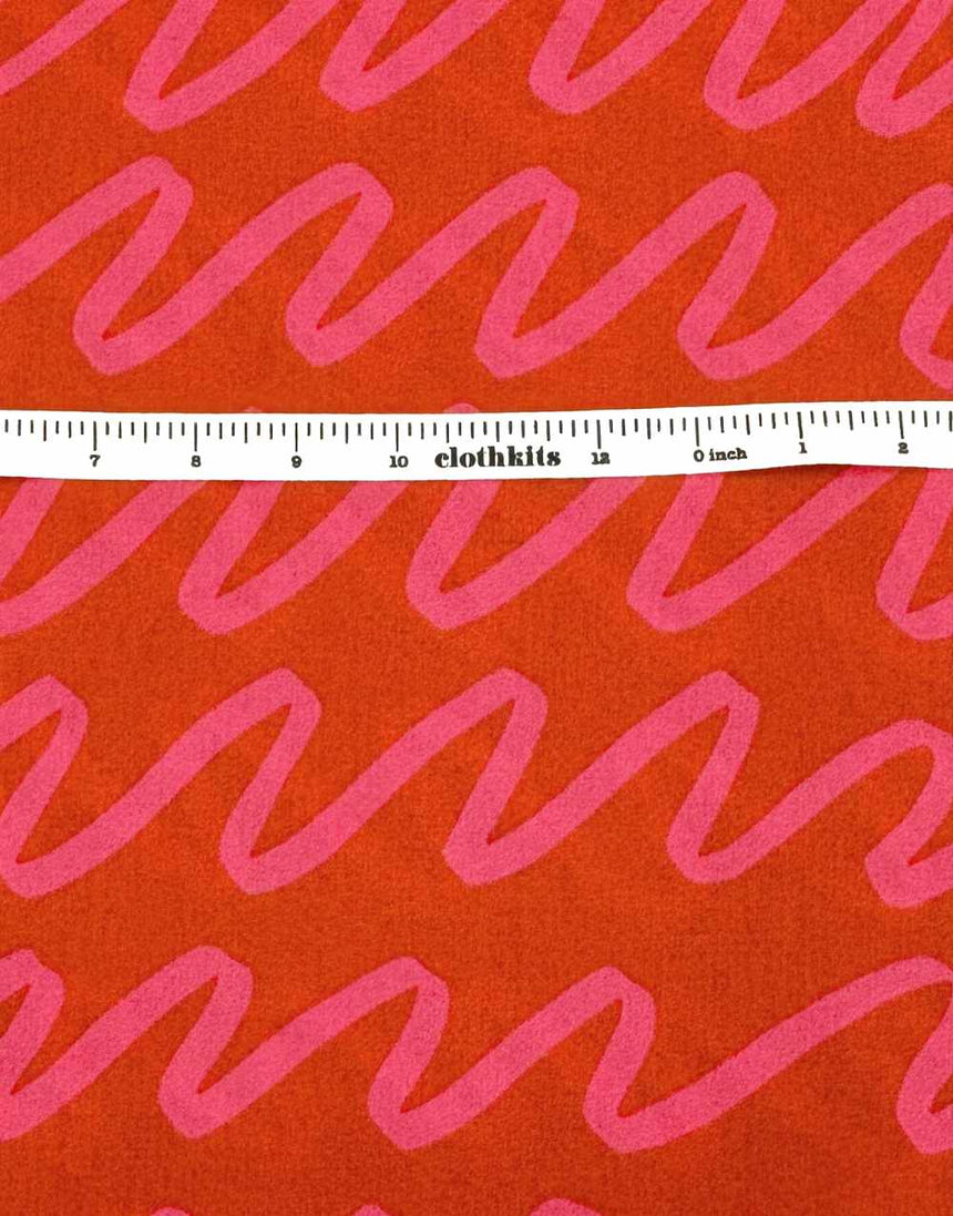 Ruby Making Waves Cotton Poplin Fabric, Nerida Hansen