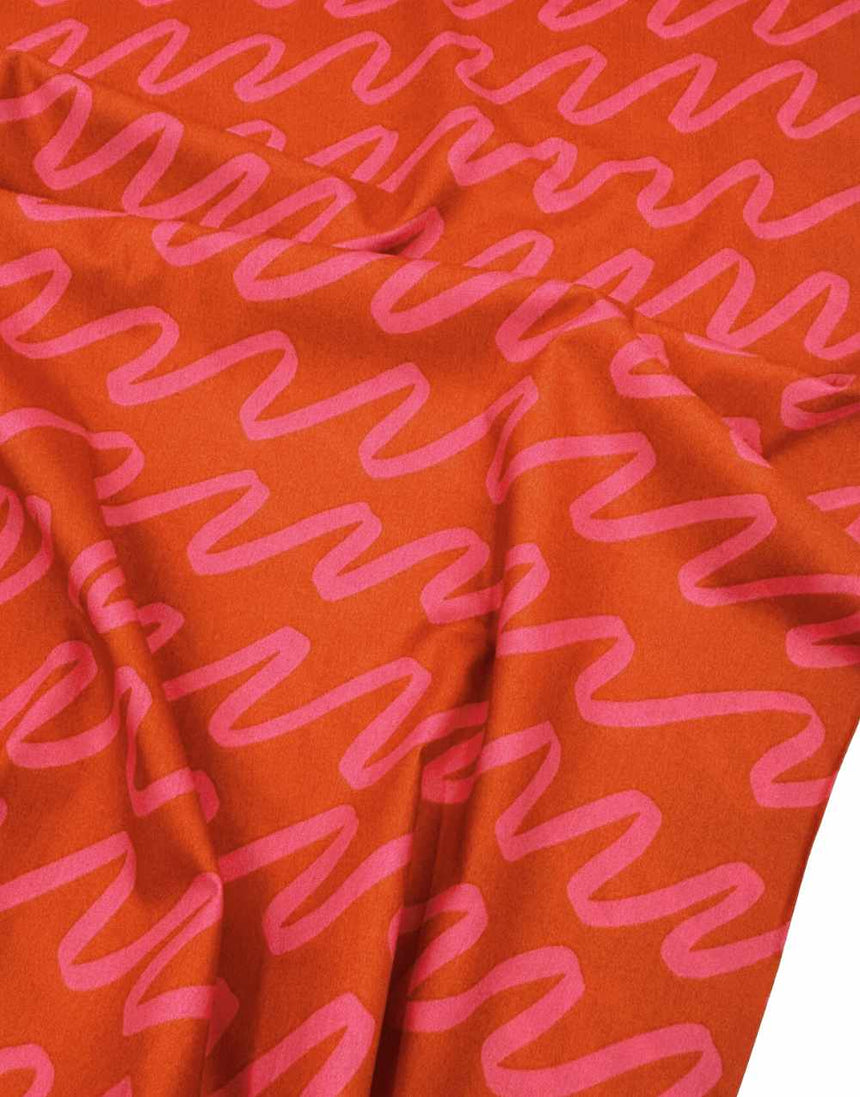 Ruby Making Waves Cotton Poplin Fabric, Nerida Hansen