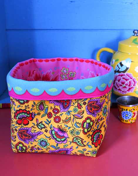 Tigers Medium Velvet Fabric Basket Sewing Kit, Odile Bailloeul