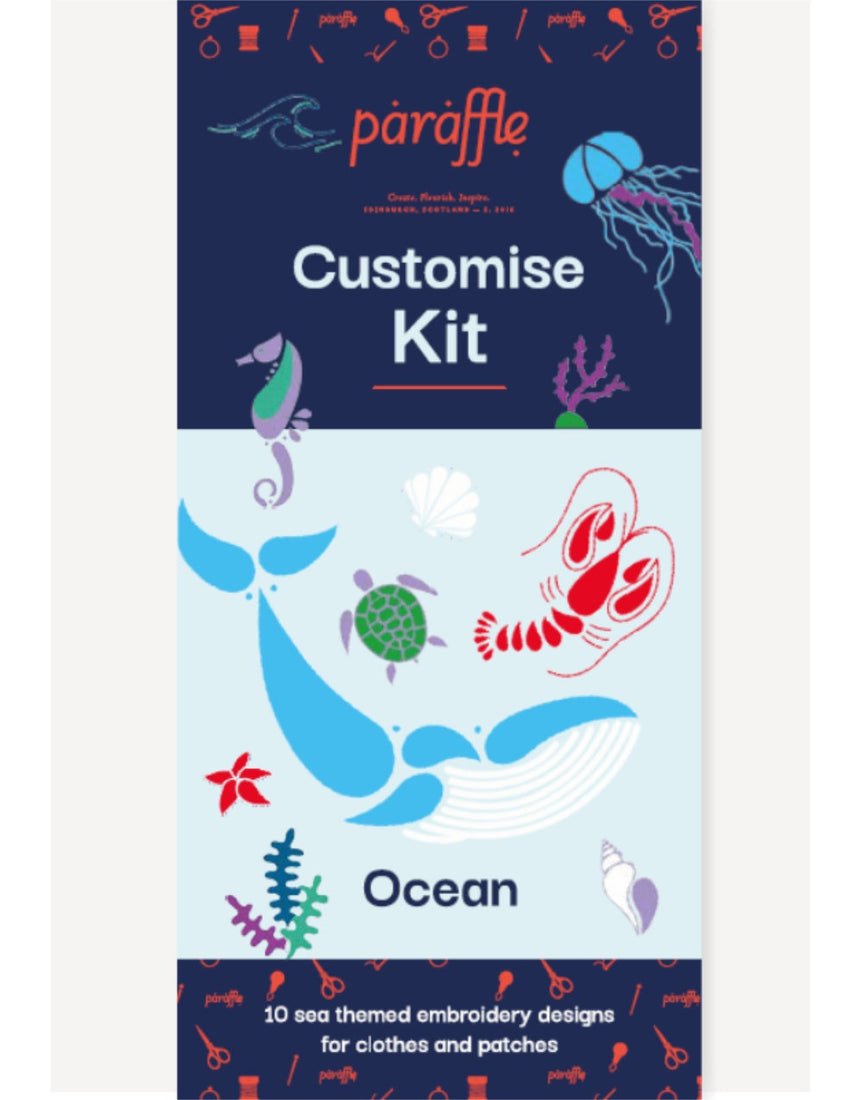 Ocean Customise Stick & Stitch Embroidery Kit, Paraflle