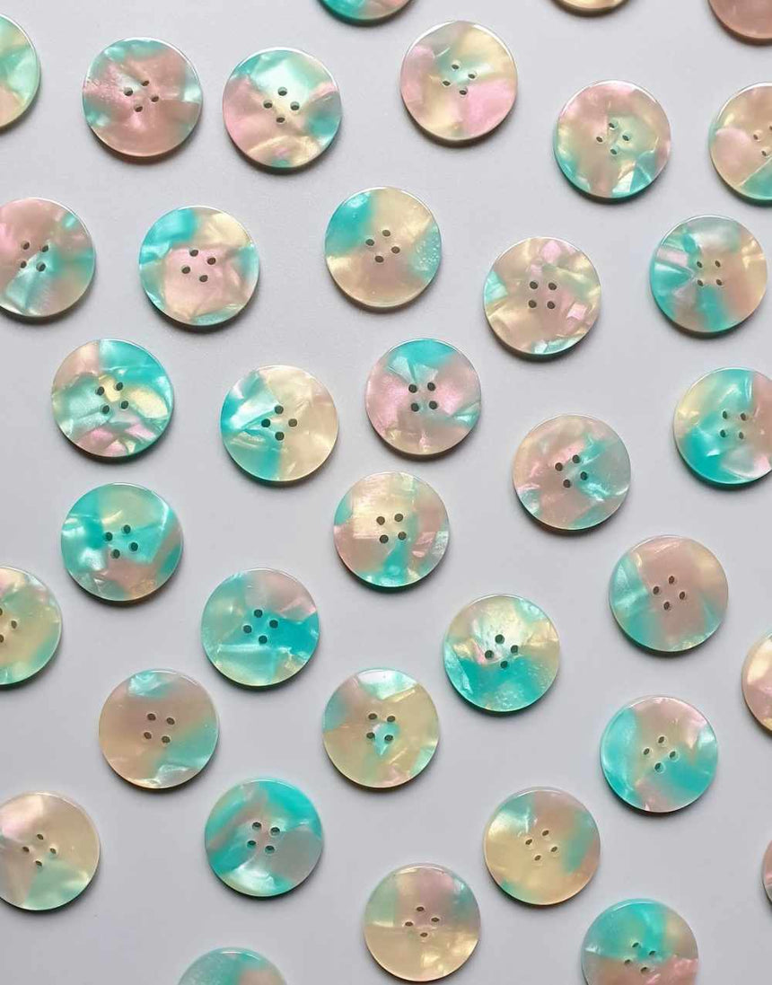 Pigeon Wishes Buttons 25mm Aqua 25mm Buttons, Set of 6 15913