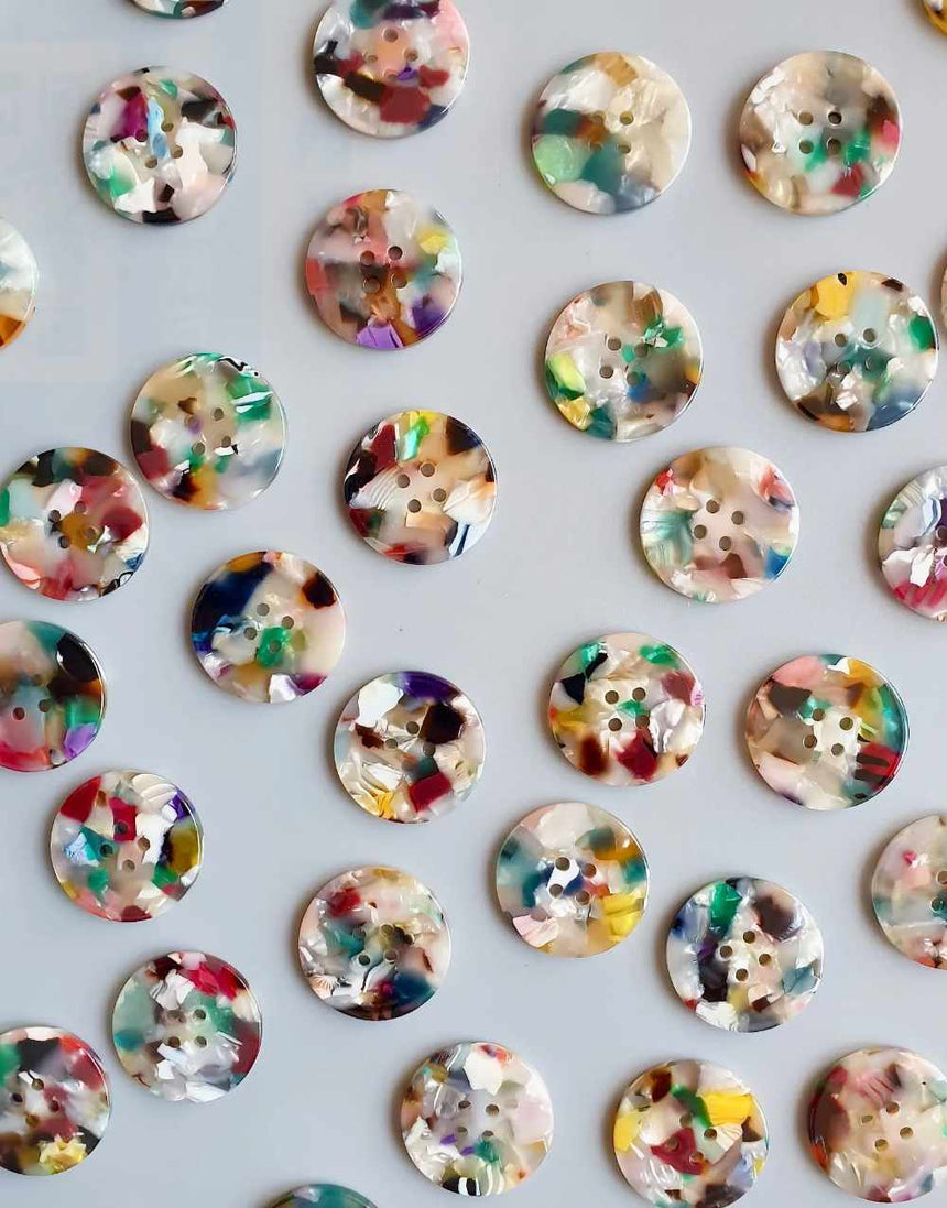 Painterly 25mm Buttons, Set of 6