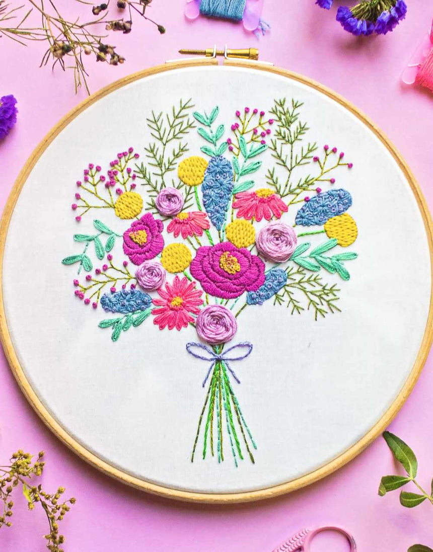 Spring Bouquet Embroidery Kit, Pixels & Purls