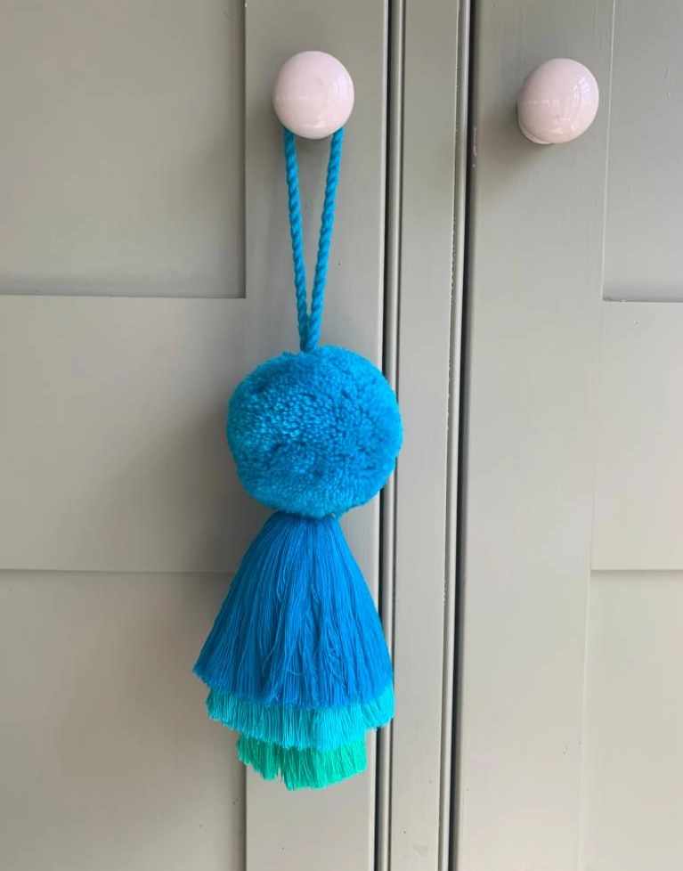 Sea Blues Pom Pom Tassle Swag