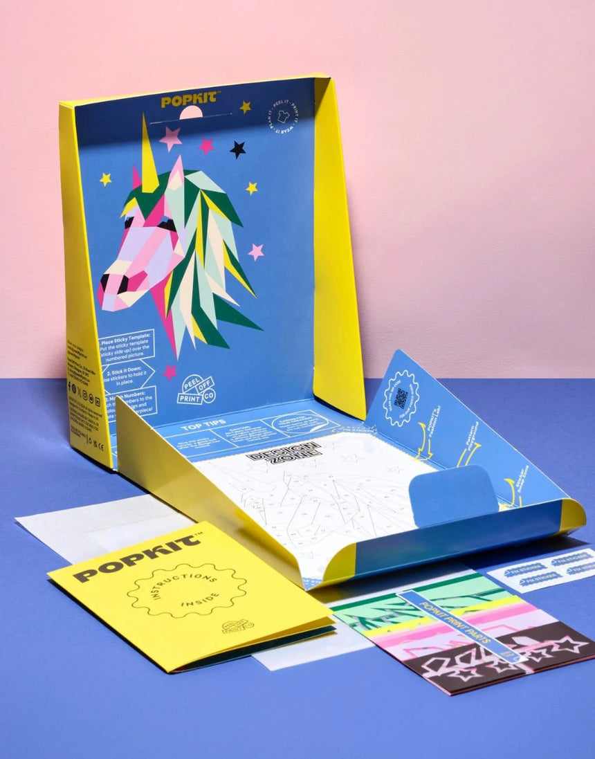 Unicorn Peel Off & Print Fashion Design DIY Kit, PopKits