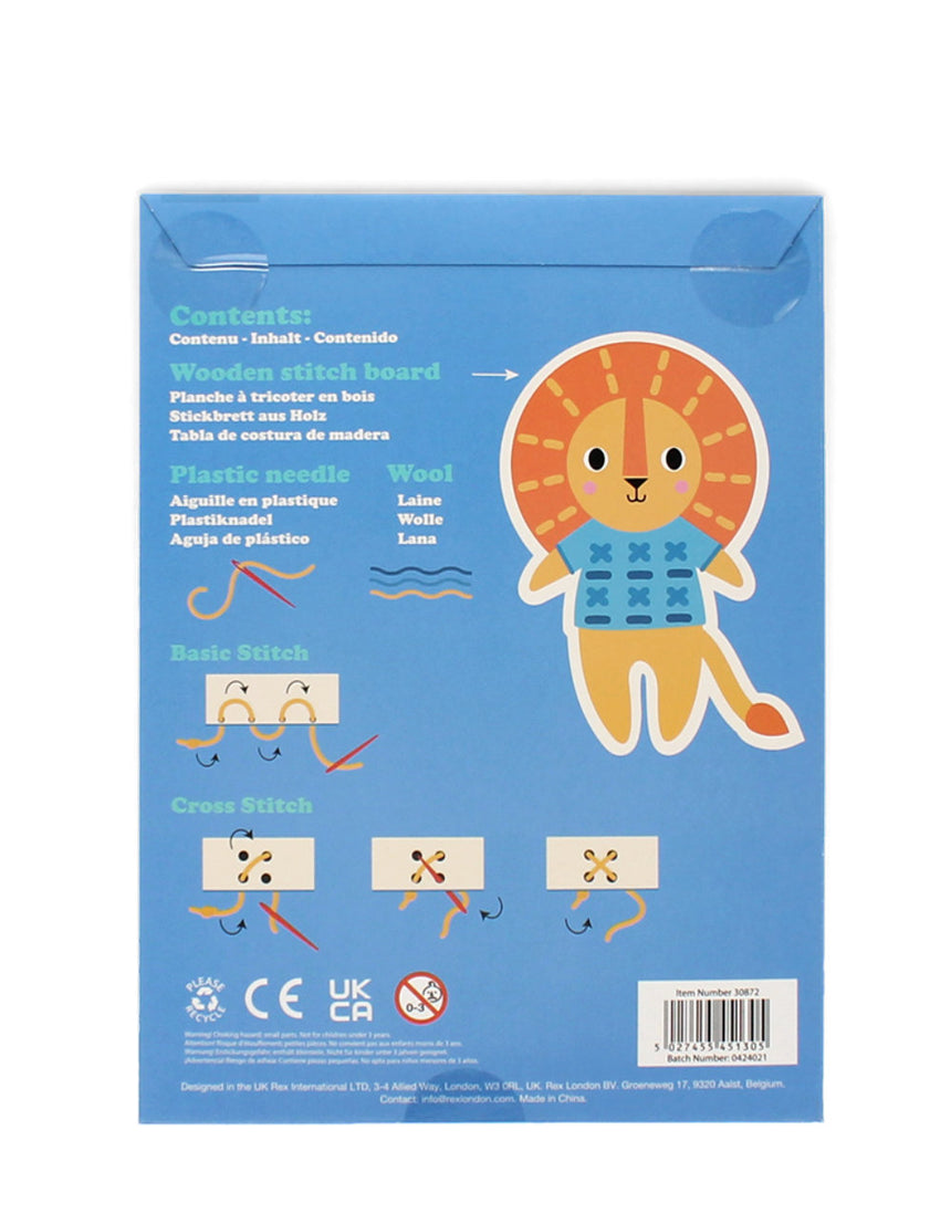 Learn to Sew Wooden Hand-Stitch Set, Lion