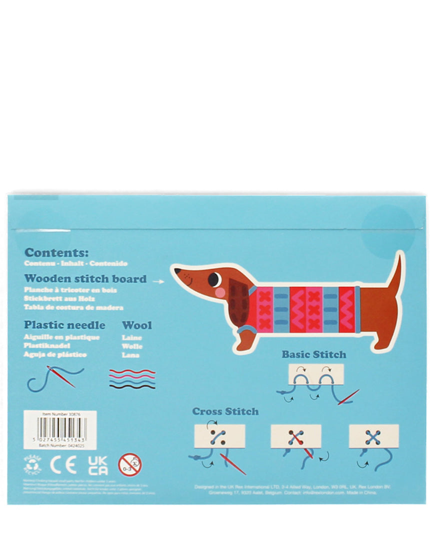 Learn to Sew Wooden Hand-Stitch Set, Sausage Dog