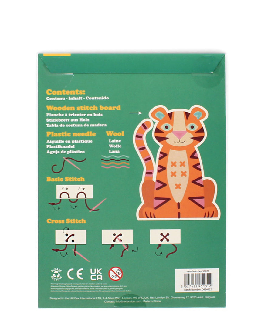 Learn to Sew Wooden Hand-Stitch Set, Tiger