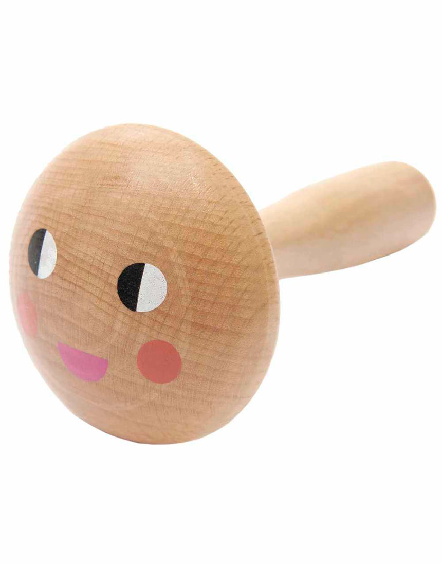 Wooden Darning Mushroom Smiley Face