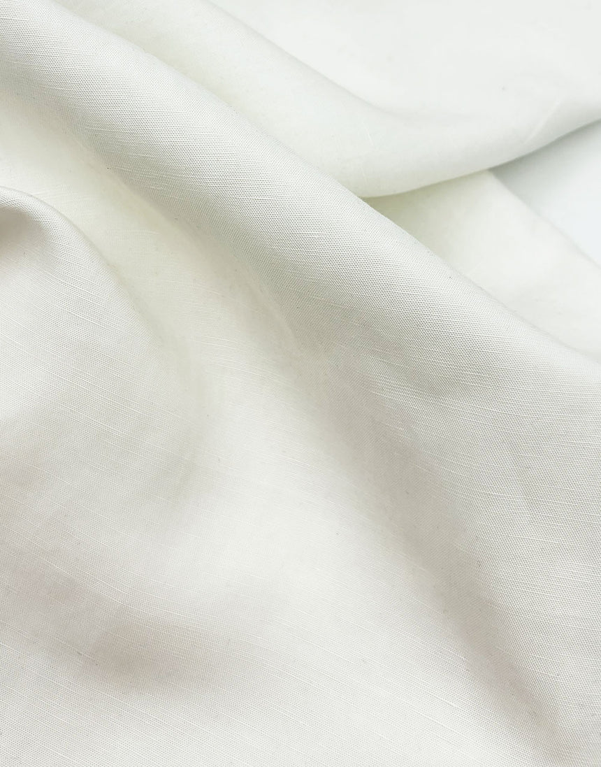 Creamy White Sanded TENCEL™ Lyocell & Linen Fabric