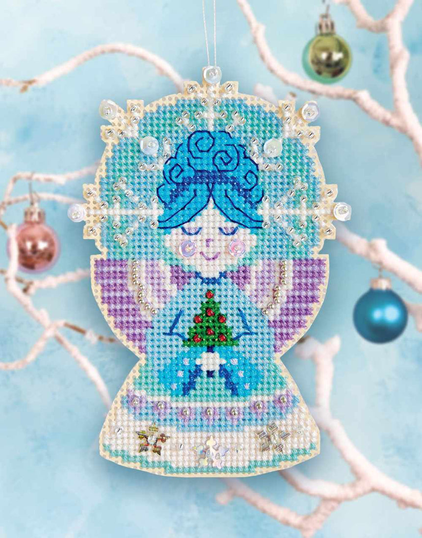 Snow Angel Ornament Counted Cross Stitch Kit, Satsuma Street