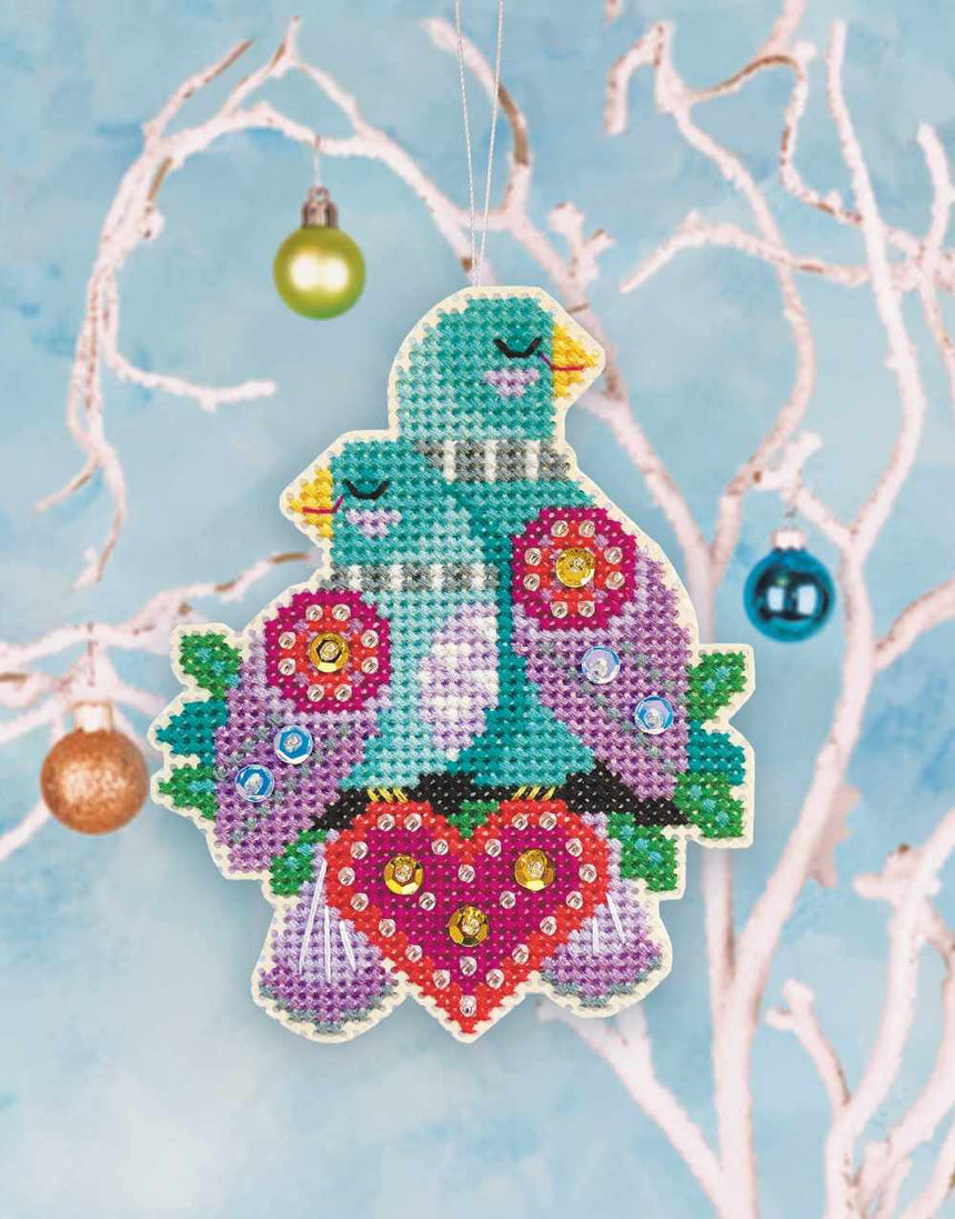 Turtle Doves Counted Cross Stitch Kit, Satsuma Street