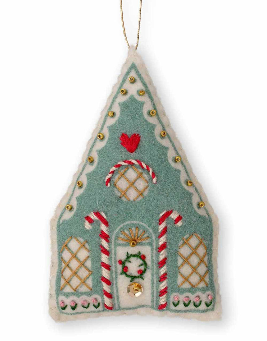 Trio of Folk Ornaments Embroidered Felt Craft Kit, Sewyeah