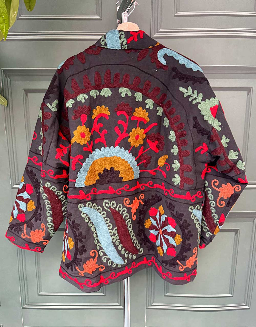 Tie Waist Hand Embroidered Suzani Jacket