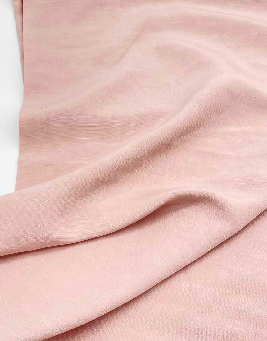 Not Specified TENCEL™ / Linen Pink / Plain Creamy Pink Sanded TENCEL™ Lyocell & Linen Fabric 15562