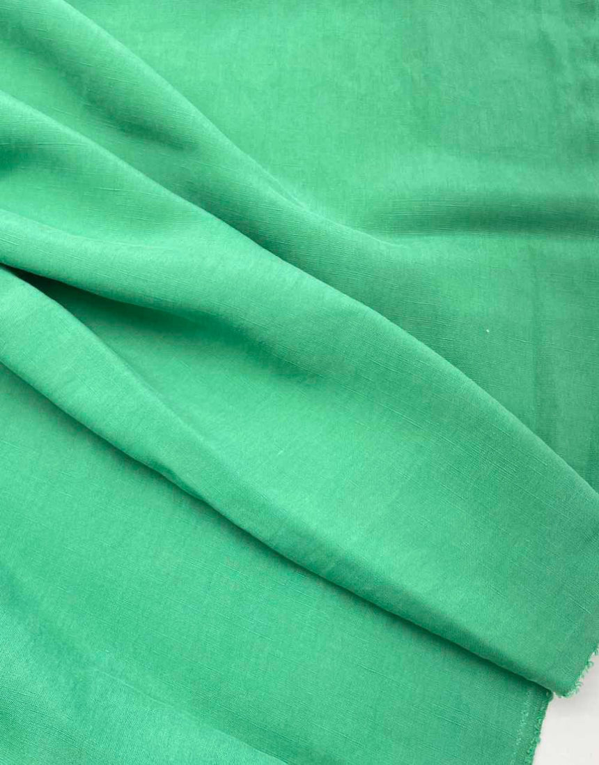 Not Specified TENCEL™ / Linen Green / Plain Soft Green Sanded TENCEL™ Lyocell & Linen Fabric 15563