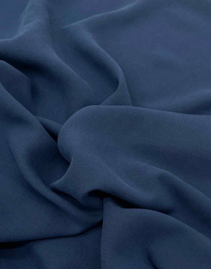 Remnant 1.5m - Navy Sanded TENCEL™ Lyocell & Linen Fabric