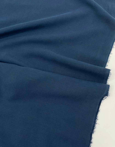 Not Specified TENCEL™ / Linen Blue / Plain Navy Sanded TENCEL™ Lyocell & Linen Fabric 15565