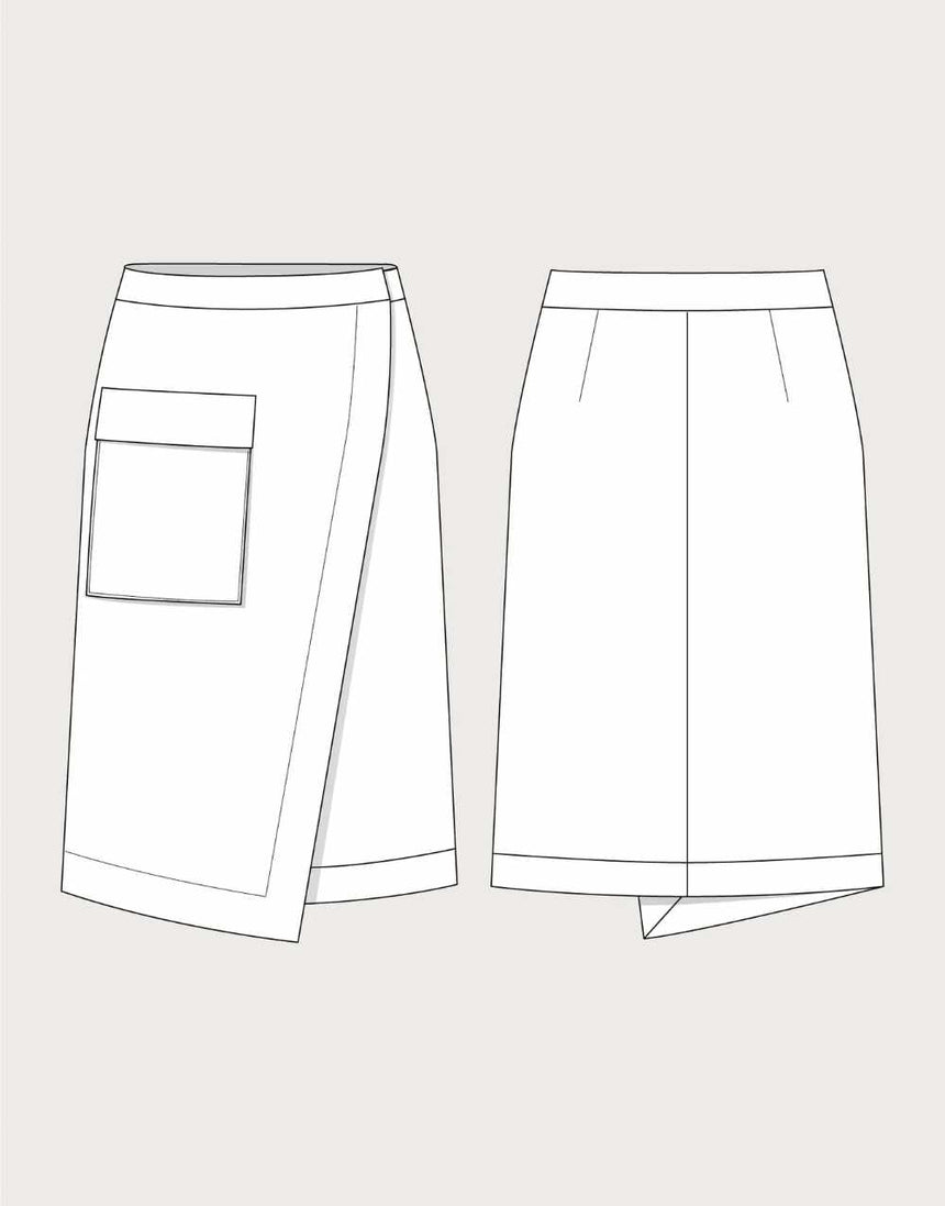 Aysmmetric Midi Skirt Sewing Pattern, The Assembly Line