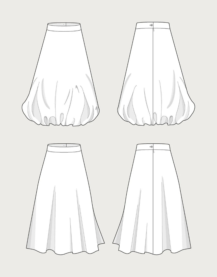 Balloon Skirt Sewing Pattern, The Assembly Line