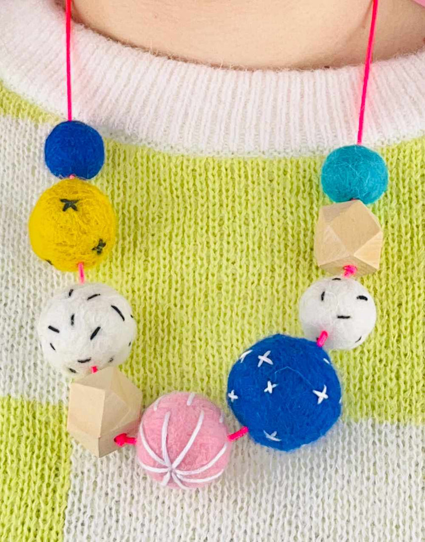 Wet Felt Bead Making Necklace Kit