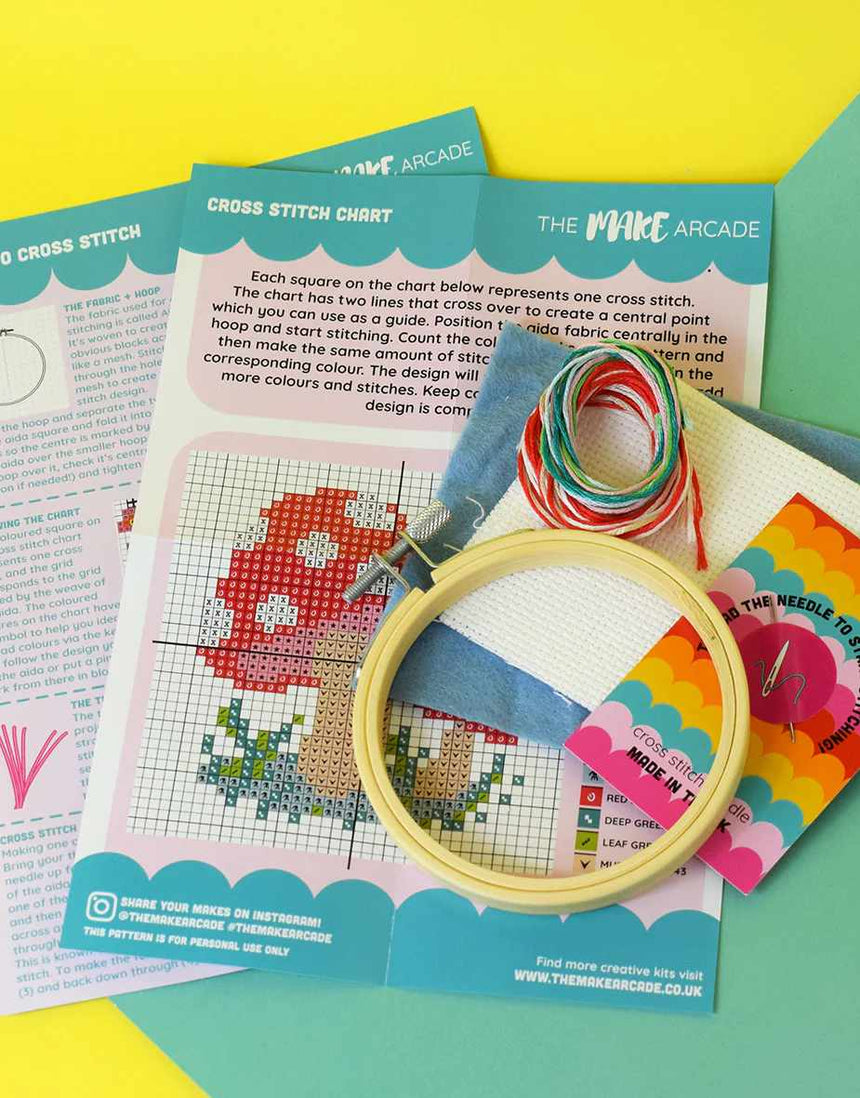 Toadstool Mini Cross Stitch Kit, The Make Arcade