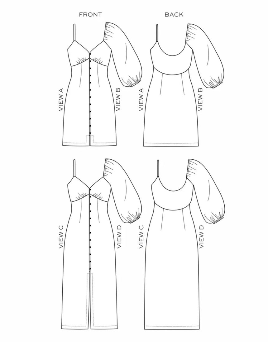 Lora Dress Sewing Pattern, True Bias