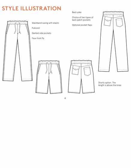 Summer Pants Men's Sewing Pattern, Wardrobe by Me