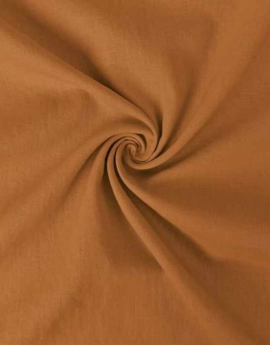 Caramel Brown Washed Linen Fabric