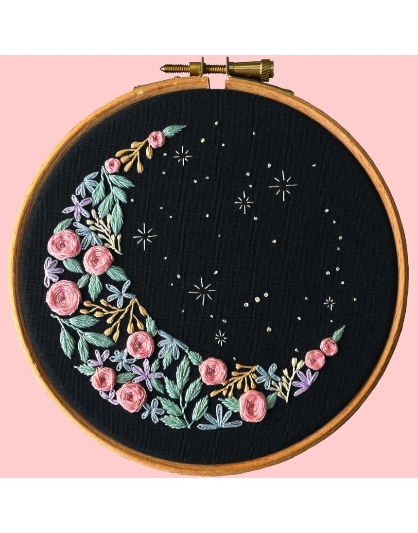 Floral Moon Embroidery Kit, Wimperis Embroidery