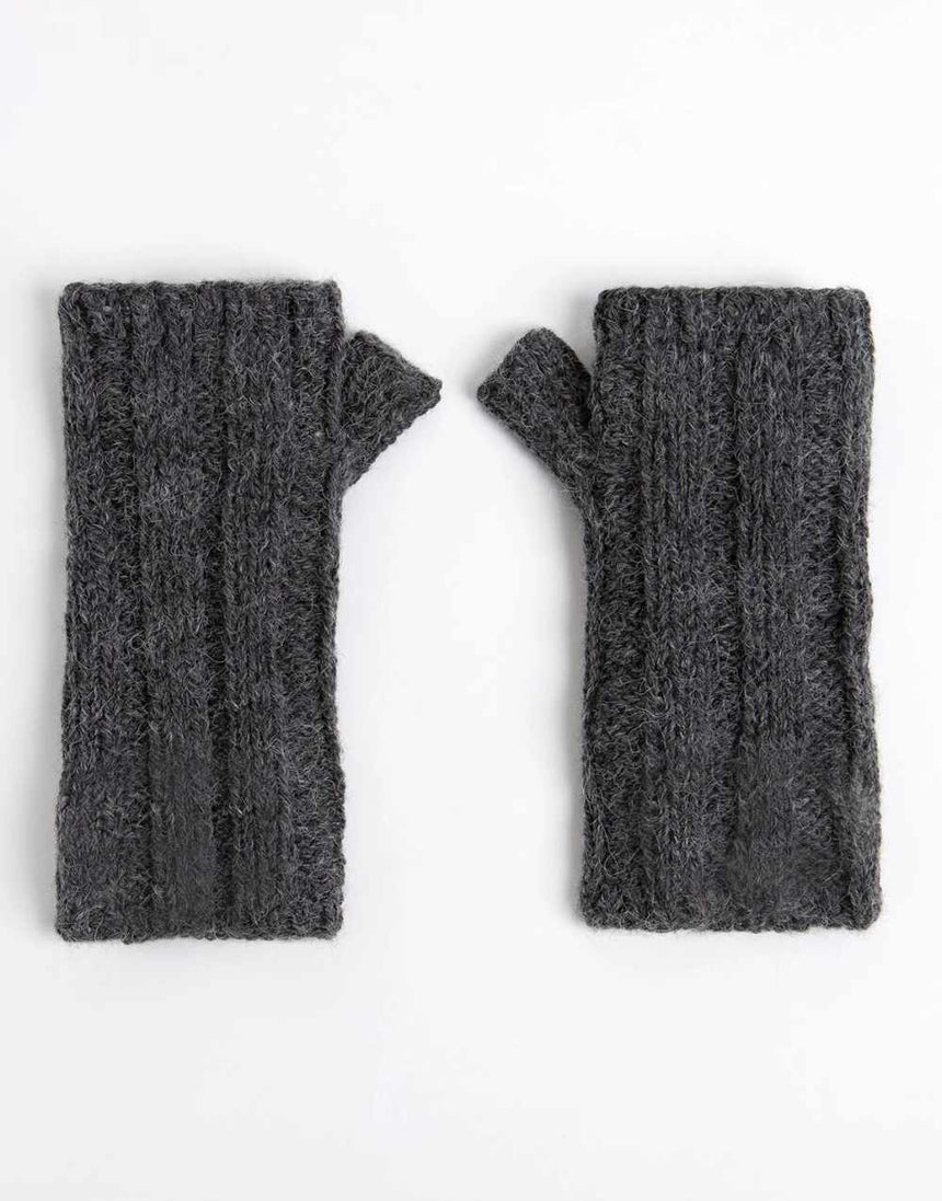 Wool Couture Knitting Kit Grey Fingerless Alpaca Gloves Knitting Kit, Wool Couture 15852